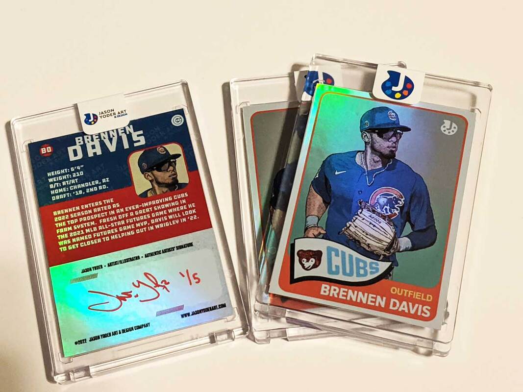 Custom Holographic Baseball Cards of Brennen Davis