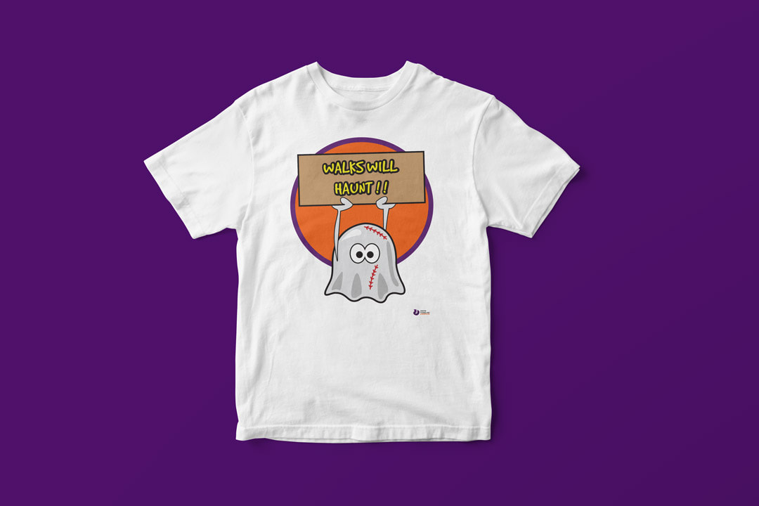 T-shirt mockup featuring "Walks Will Haunt" custom t-shirt design